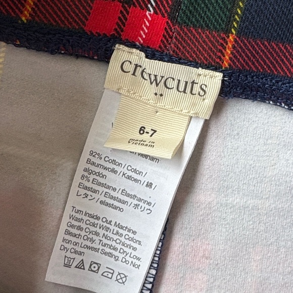 NWOT Crewcuts Plaid Leggings size 6-7yr - Picture 3 of 4